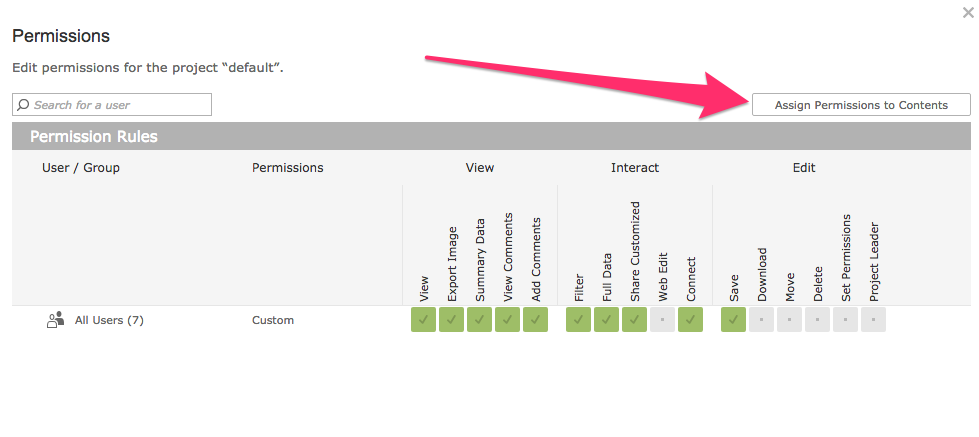 Tableau Server: Permission Rules
