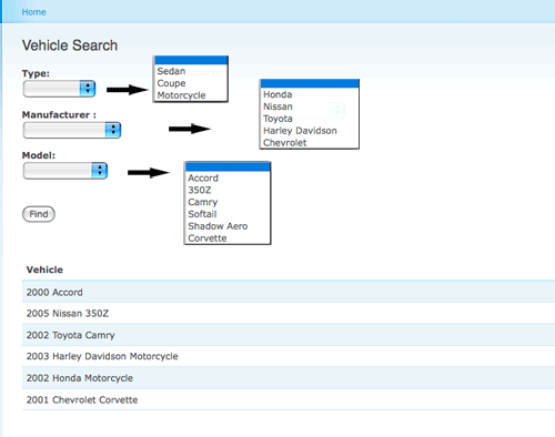 Initial finder screen
