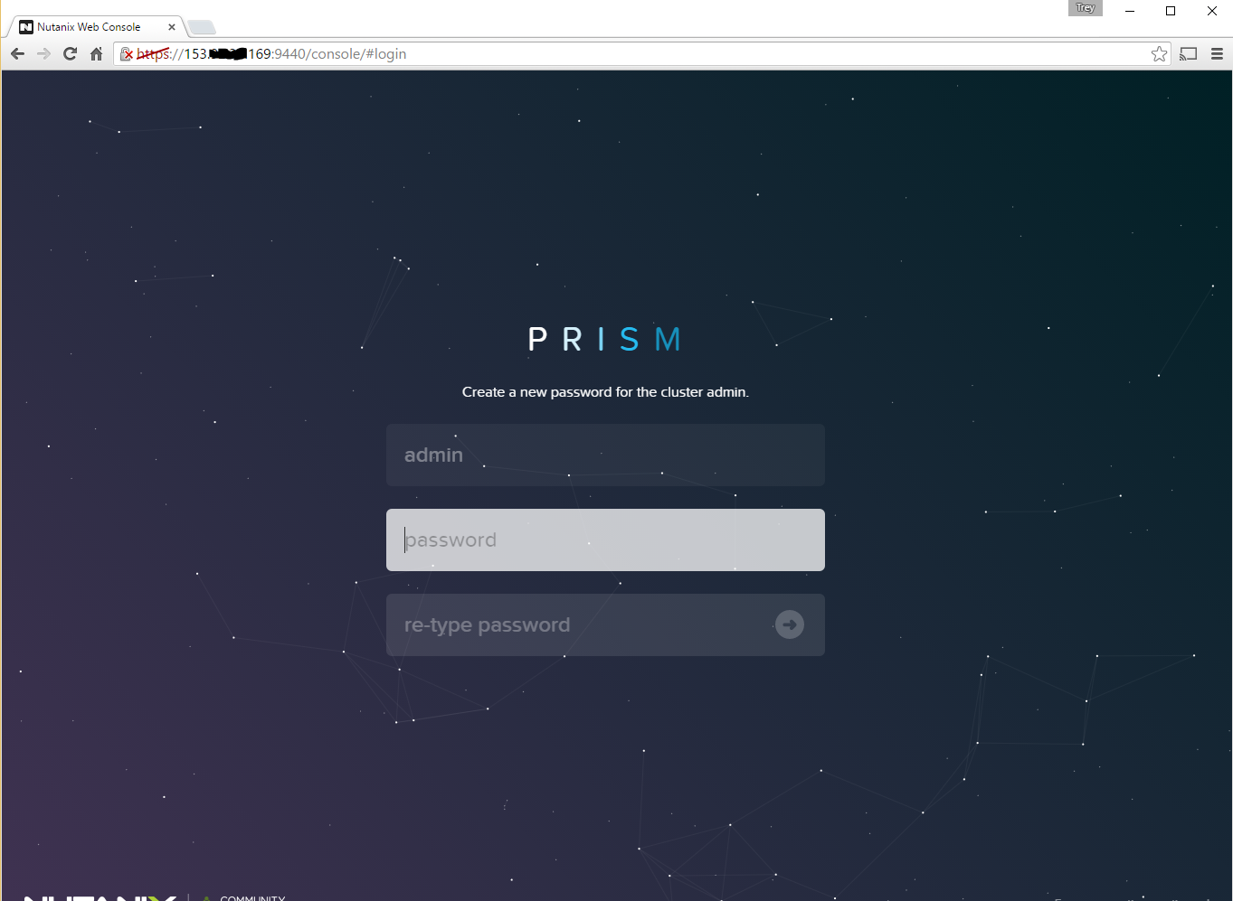 Prism: Enter credentials