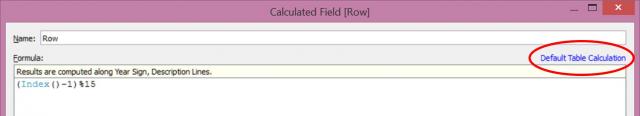 row calculation