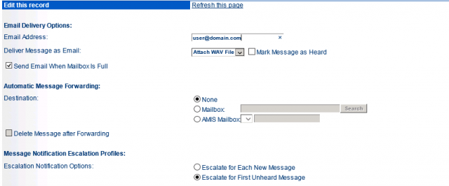 Escalation Profiles and Other Mailbox Options