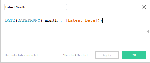 DATETRUNC Latest Month calculation