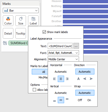 Tableau Moving labels