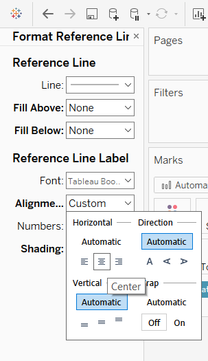 Format Reference Line in Tableau