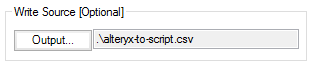Alteryx: Write Source