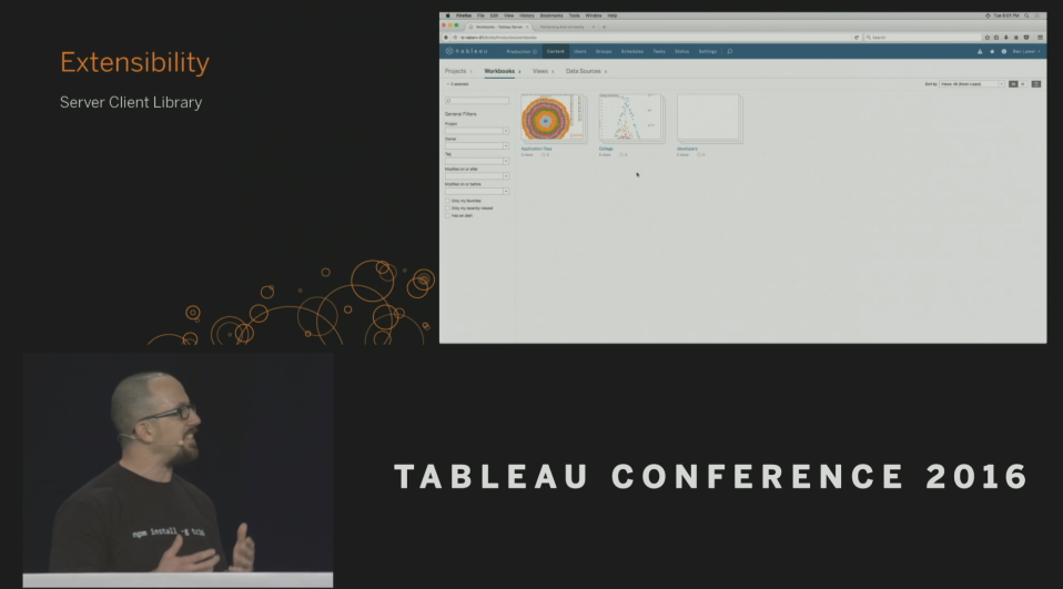 Tableau Conference 2016 - Devs on Stage - Server Client Library