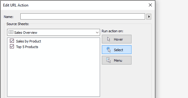 Tableau → Setting Up URL Action Part 1