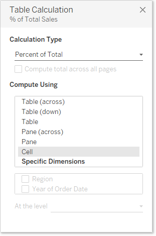 Table Calculation