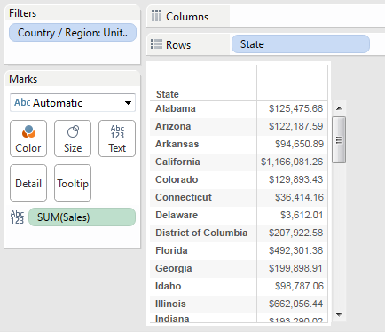 Tableau calculation mimicks this view