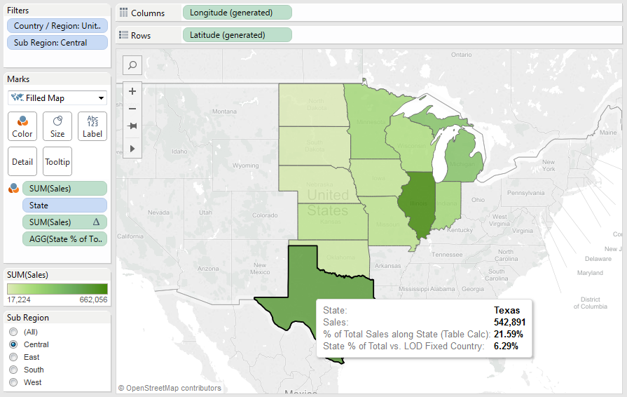 LOD calculations and filtering