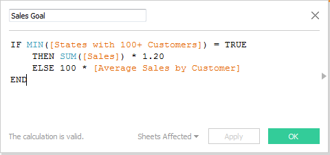 Sales Goal Calculated Field