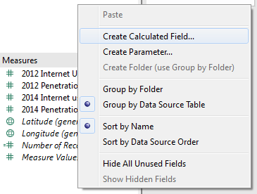 Create Calculated Field ...