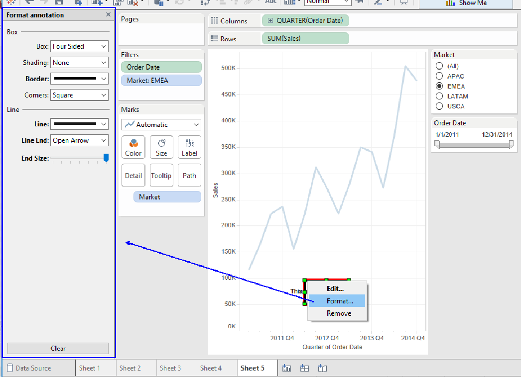 Annotation formatting