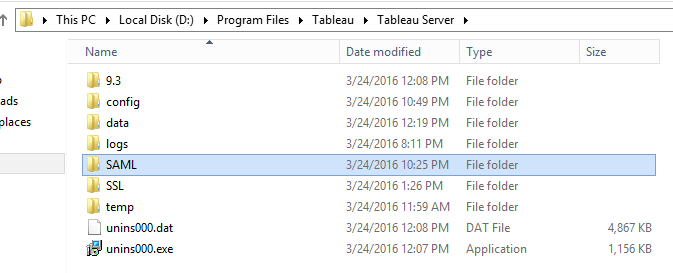 Create SAML folder