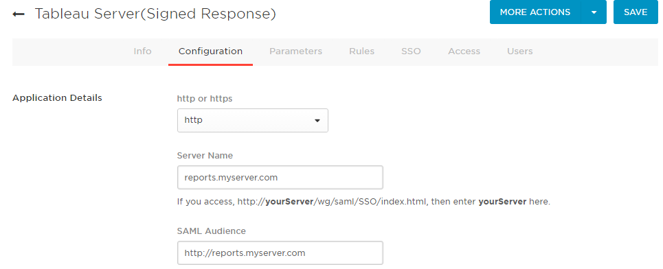 Server Name & SAML Entity