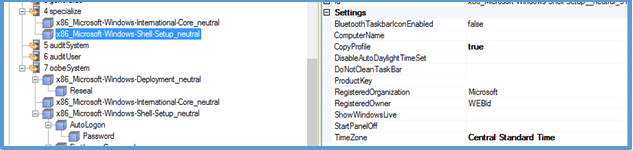 Specialize - Microsoft Windows Shell Setup Neutral