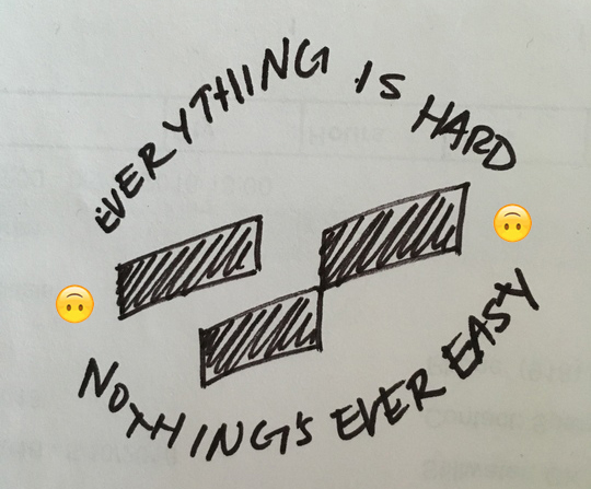 Everything is hard. Nothing is ever easy.