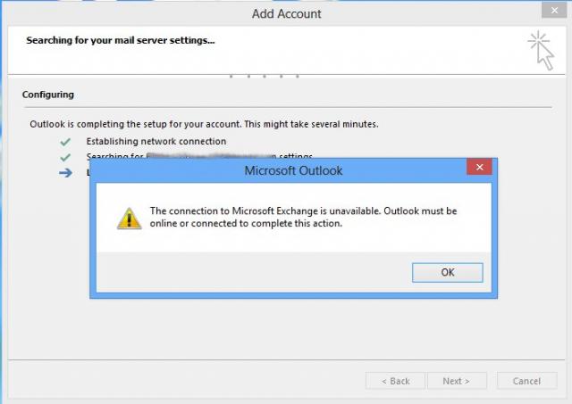 Microsoft Outlook 2013 Configuration Error