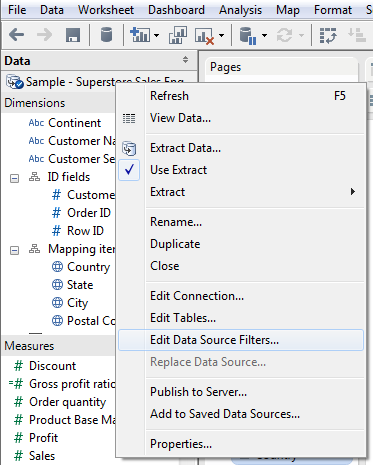 Creating a User Filter in Tableau 8 - Step 5