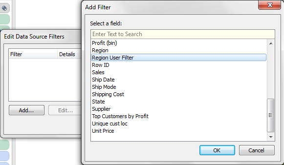 Creating a User Filter in Tableau 8 - Step