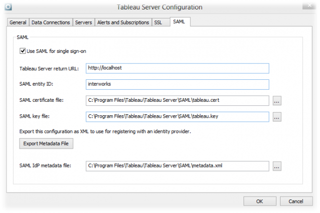 SAML Tableau Configuration